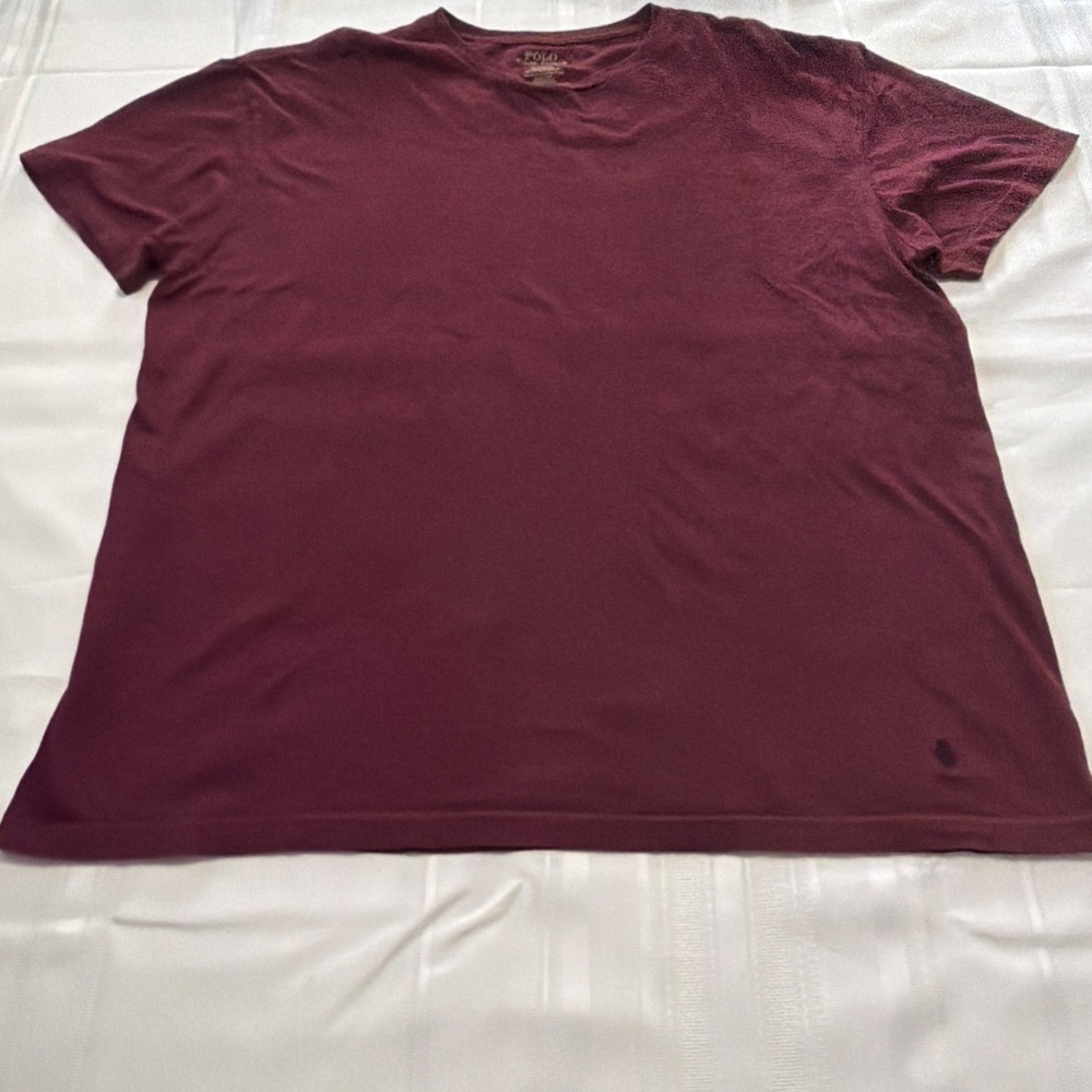 Polo Ralph Lauren Mens XL T-Shirt Burgundy Maroon Classic Fit Cotton Vintage Y2K